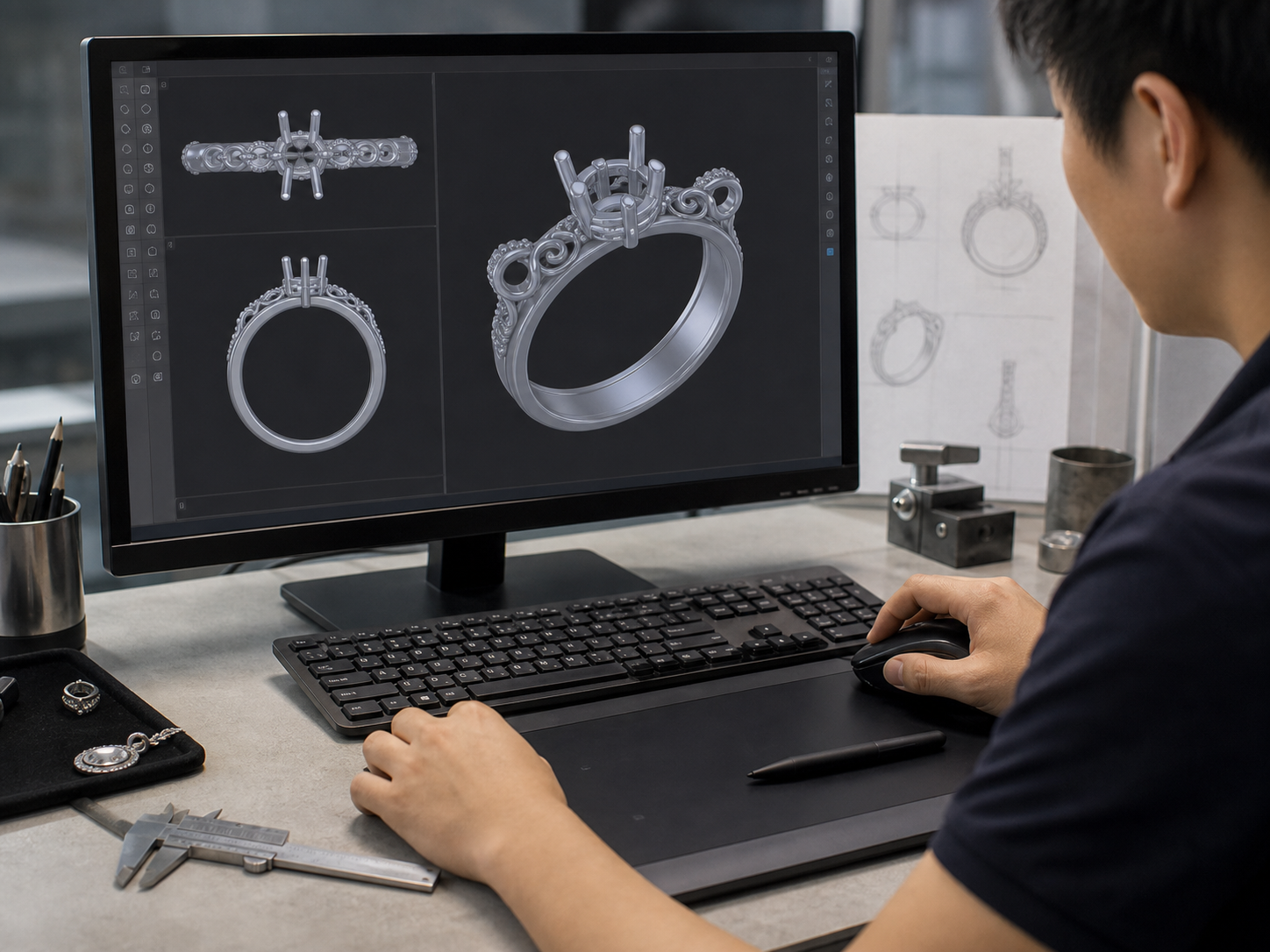 CAD Modeling jewelry production step