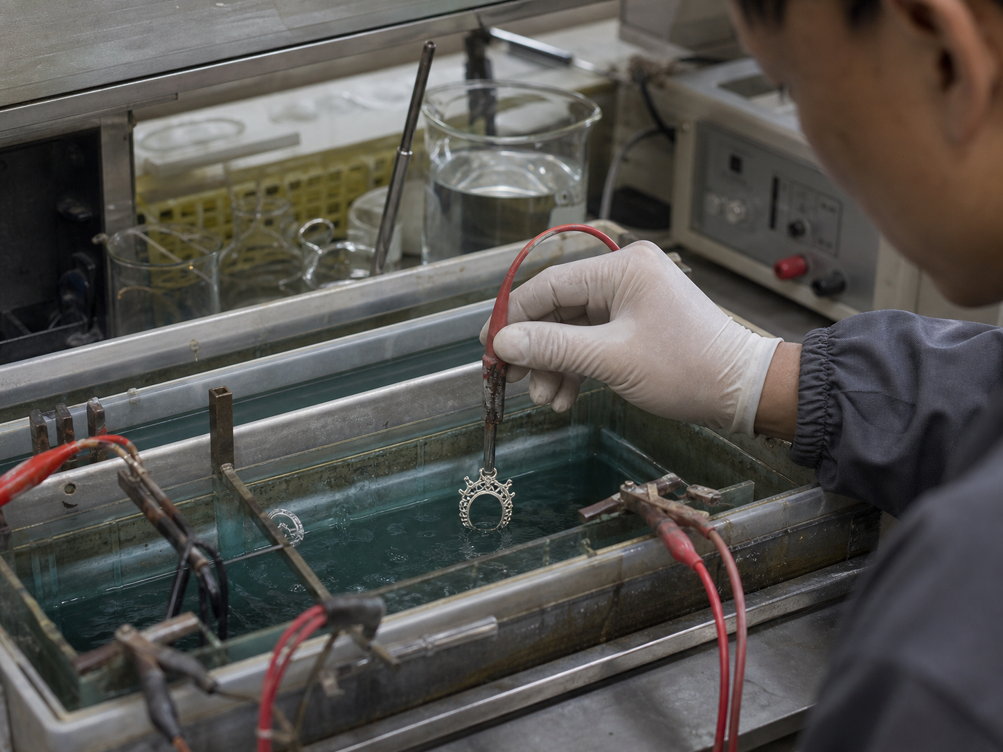 Electroplating jewelry production step